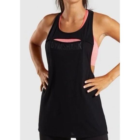Gymshark Tops - 💎 Gymshark Cut Out Vest Tank Top Black